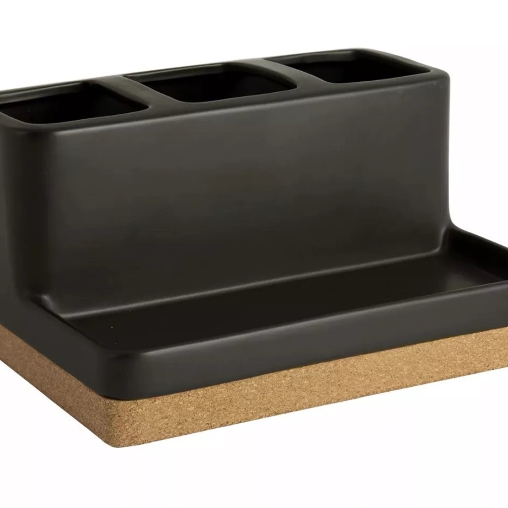 (Sale $5) Better Homes & Gardens Black Matte Ceramic bathroom/kitchen organizer